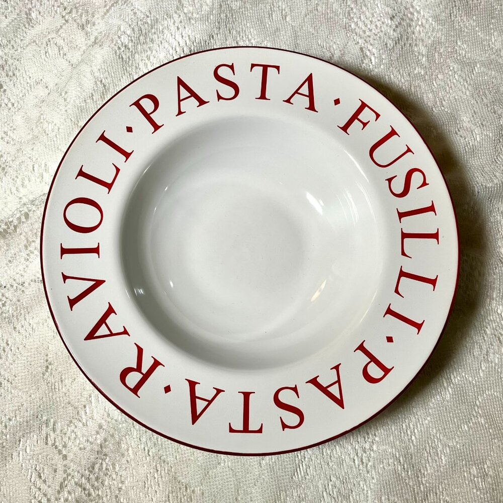 OVER AND BACK 11" Individual Pasta/Salad Serving Bowl - Indoor Outfitters, Words